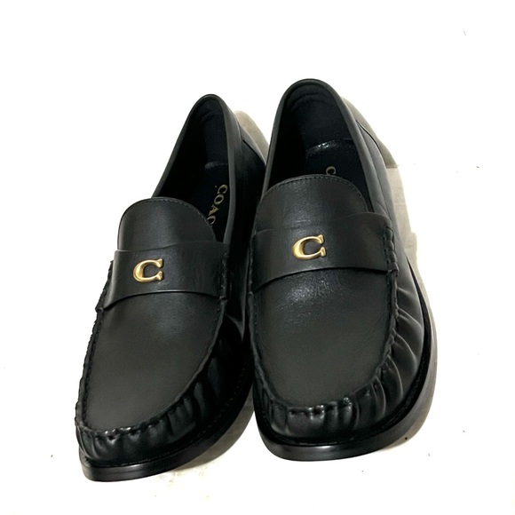 Coach Jolene Black Leather Loafer Shoe Size 11 - Picture 6 of 14